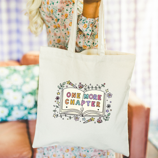 Book Lovers Tote Bag - 'One More Chapter' Cotton Bag