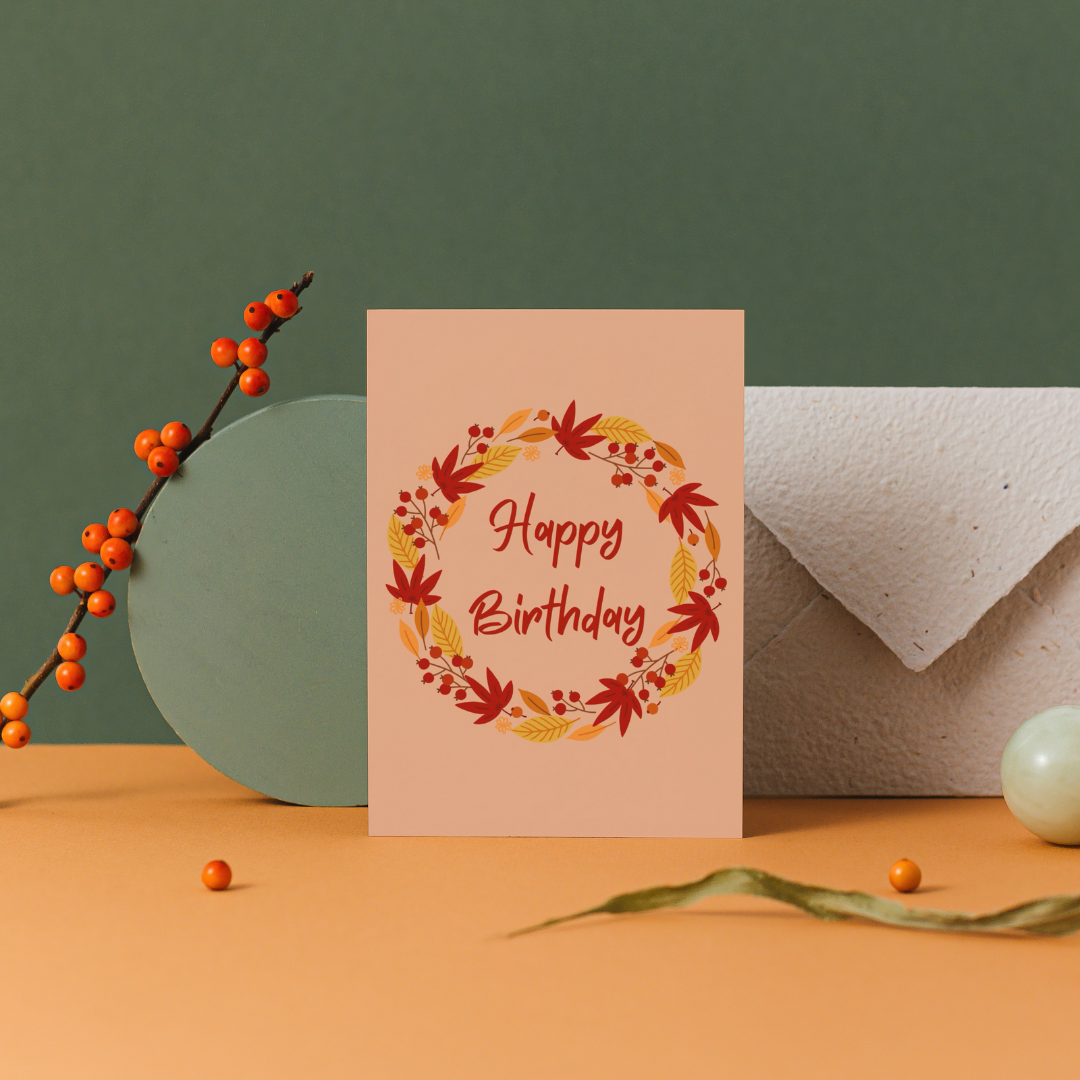 Cosy Autumn Happy Birthday Greetings Card