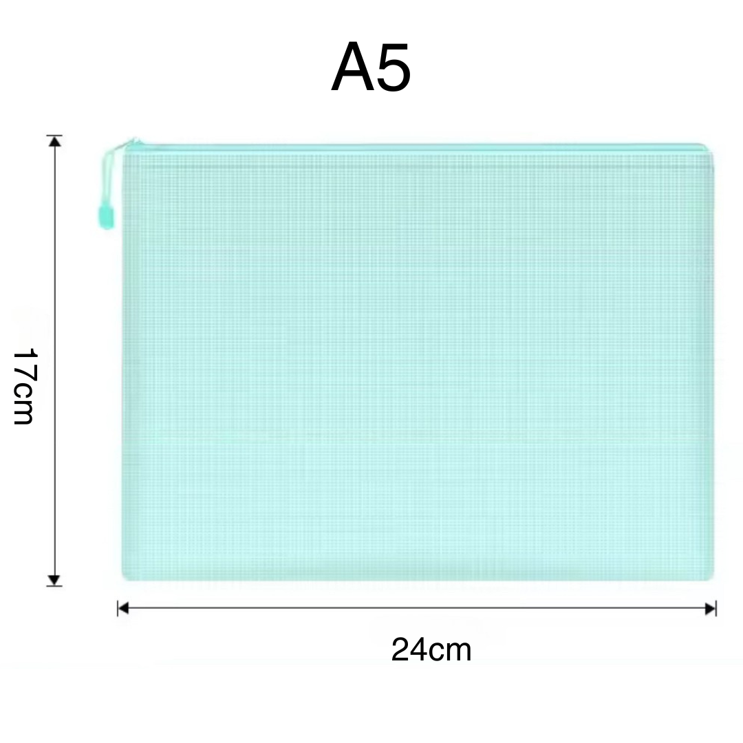 A4 & A5 Zipped Storage Wallets - 5pk