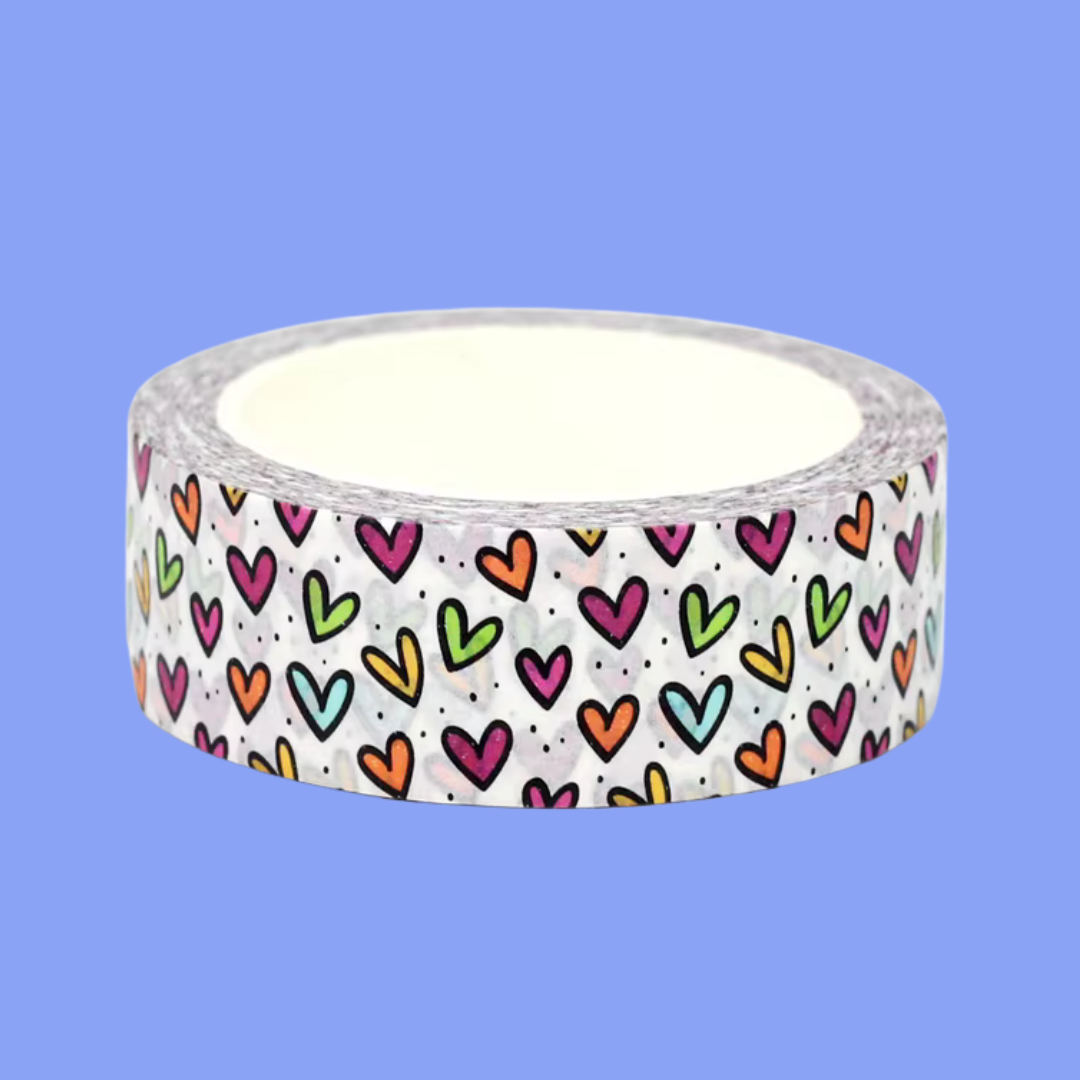 Neon Hearts Washi Tape