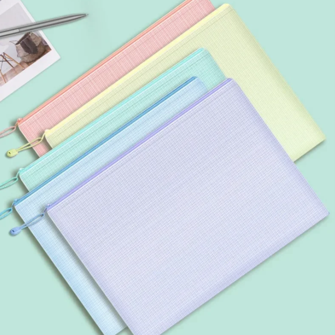 A4 & A5 Zipped Storage Wallets - 5pk