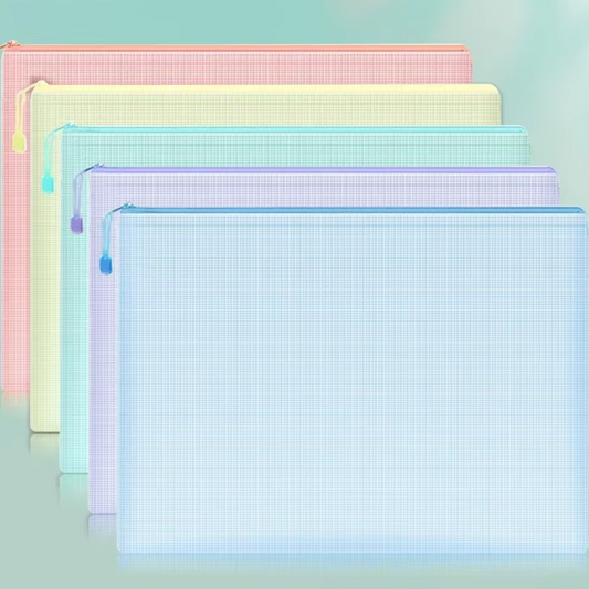 A4 & A5 Zipped Storage Wallets - 5pk