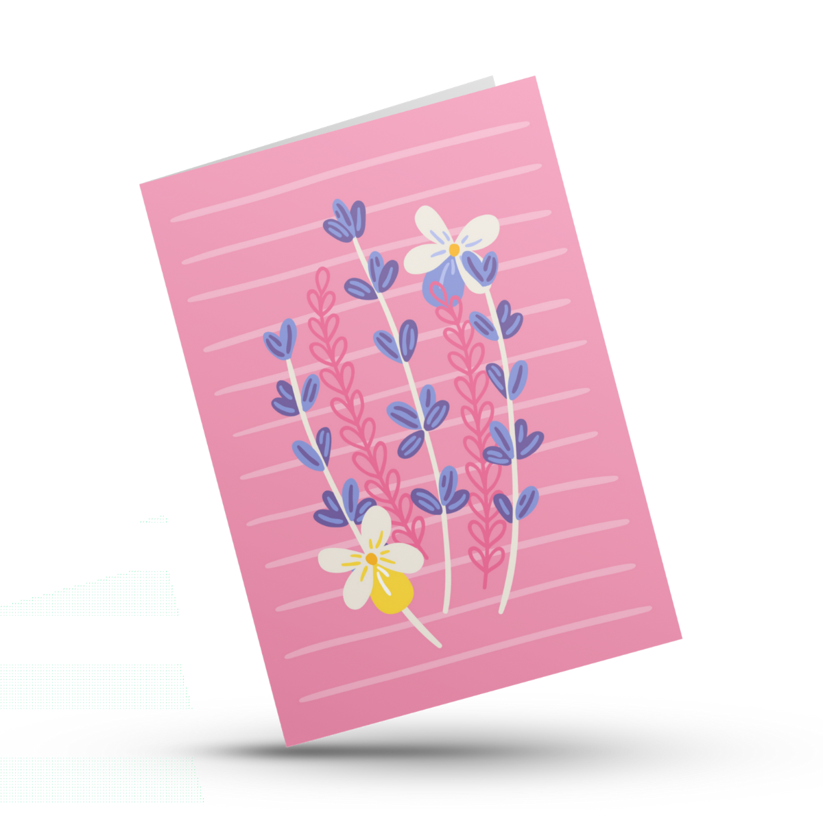 Floral Meadow Lavender Greetings Card