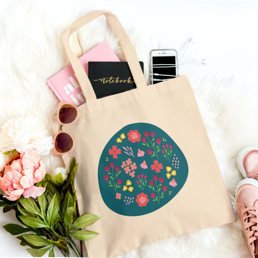 Floral Garden Print Tote Bags - 3 Designs
