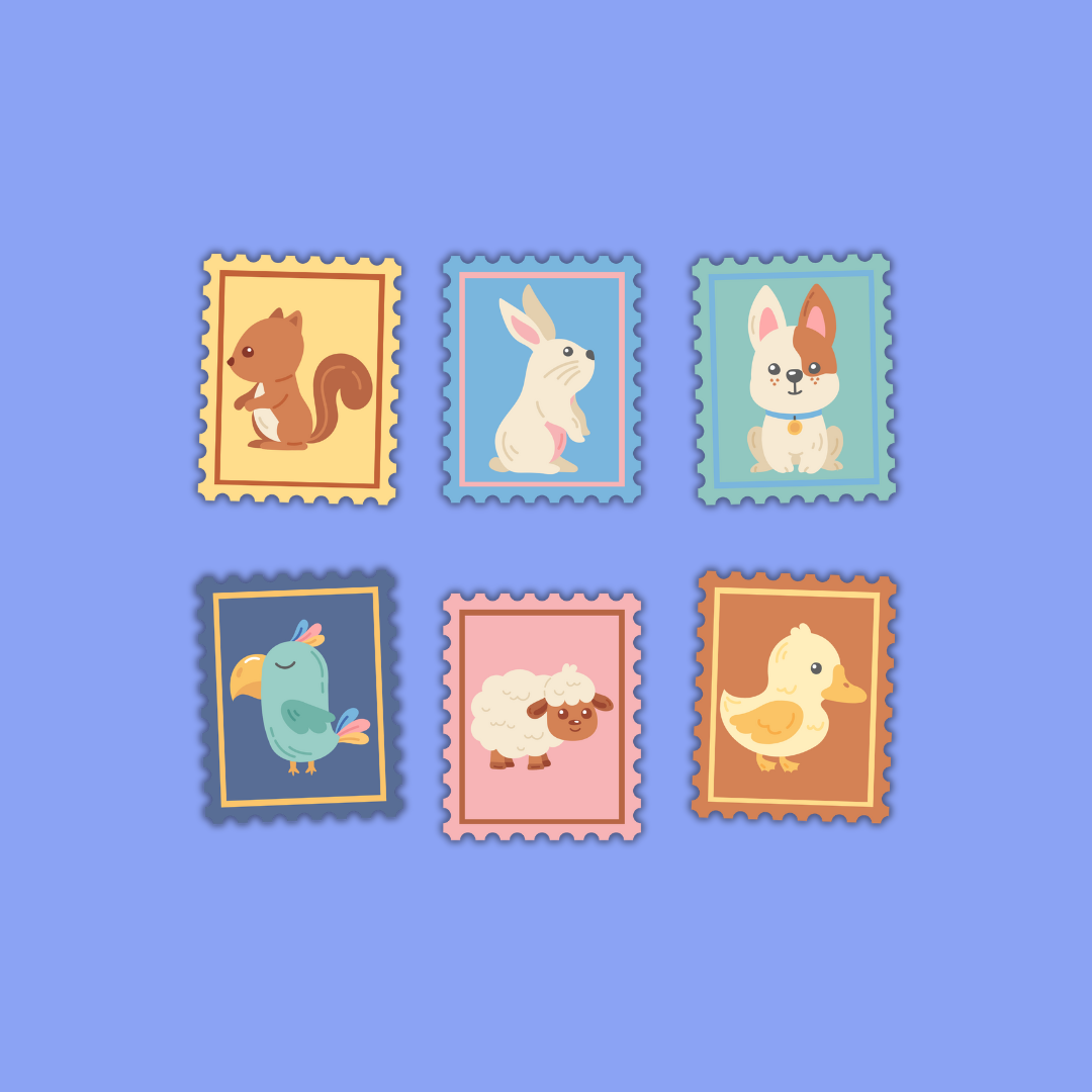 Imagination Collection – Die Cut Stamp Sticker Packs (5 Designs)