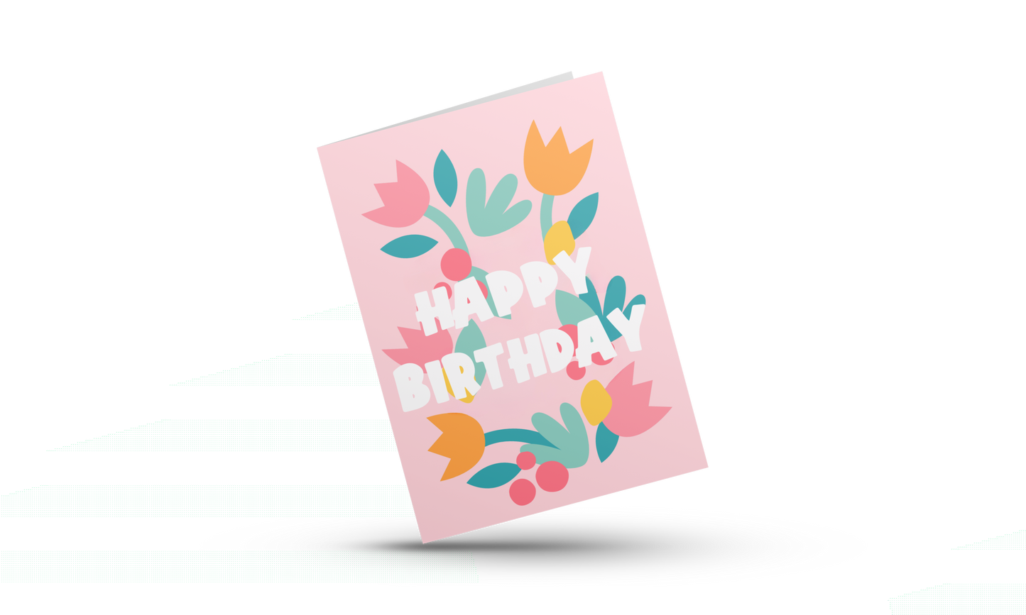 Floral Cutouts Happy Birthday Card
