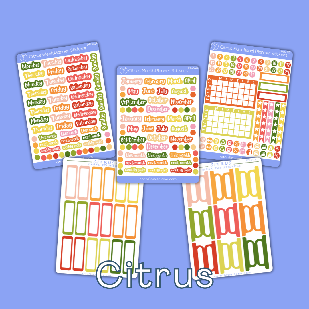 Citrus planner sticker collection