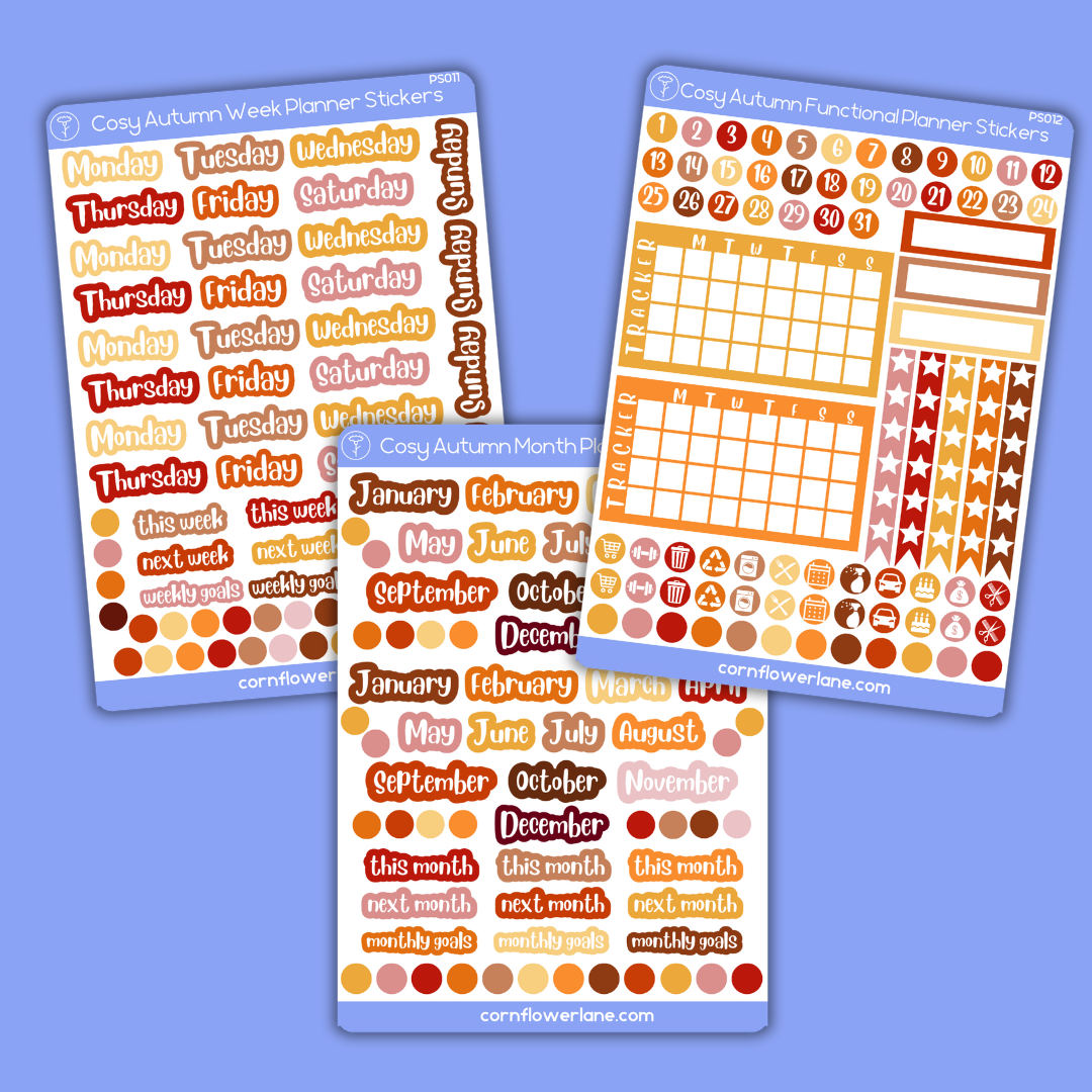 Cosy Autumn A6 Planner Stickers