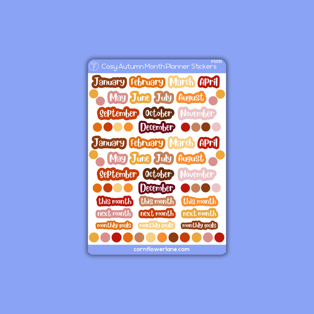 Cosy Autumn A6 Planner Stickers