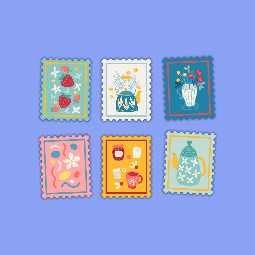 Floral Collection Die Cut Stamp Sticker Packs (6 Designs)