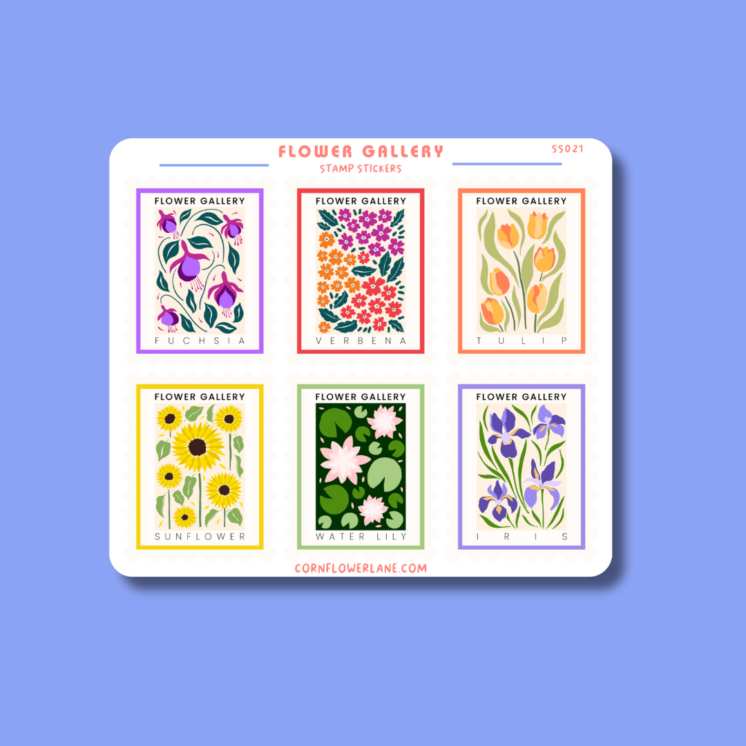 Flower Gallery Stamp Stickers