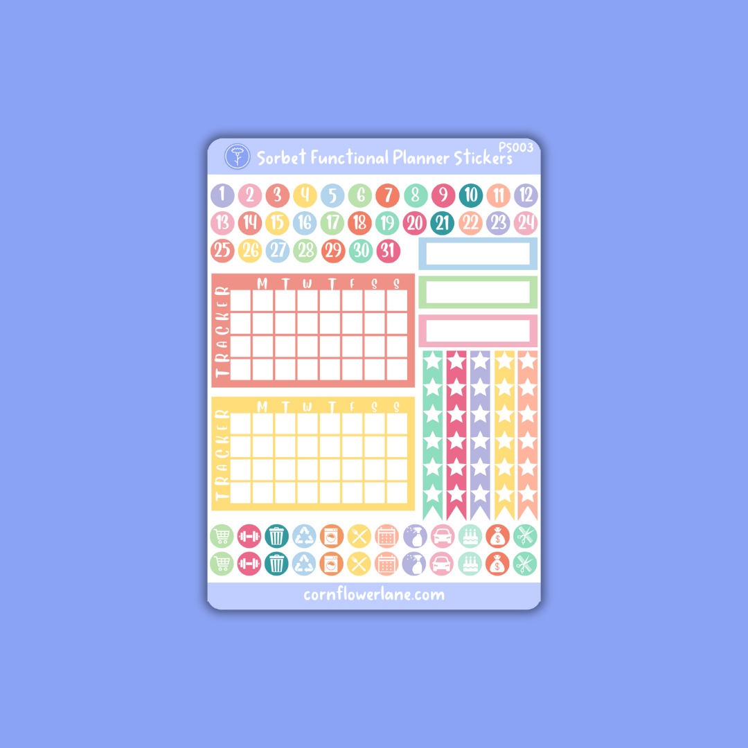 Sorbet A6 Planner Stickers