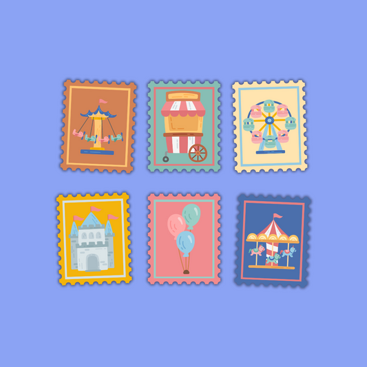 Imagination Collection – Die Cut Stamp Sticker Packs (5 Designs)