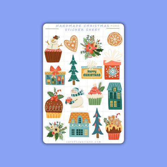 Handmade Christmas Stickers – A6 Festive Sticker Sheet