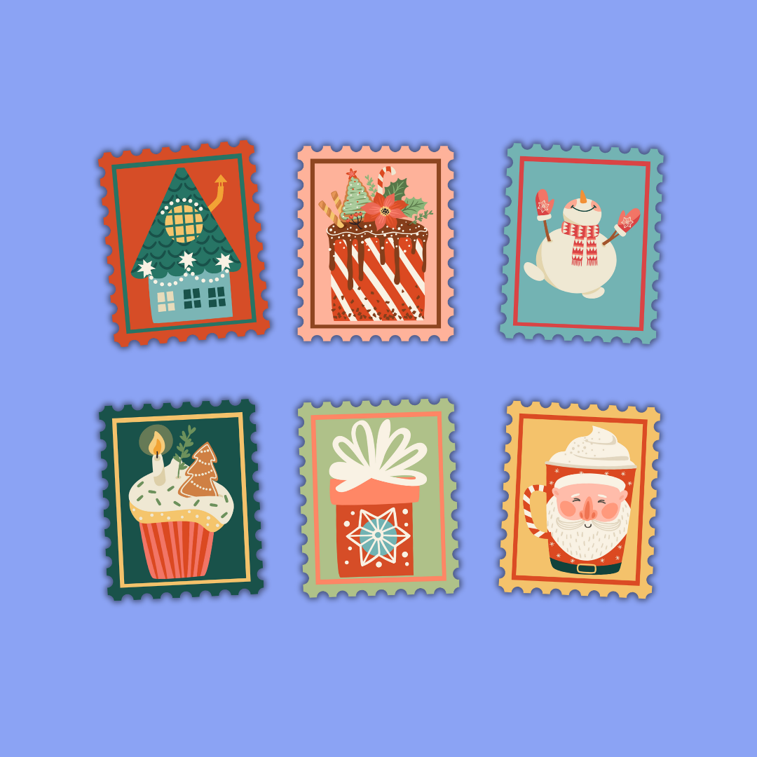Celebration Collection – Glossy Stamp Sticker Packs (4 Designs)