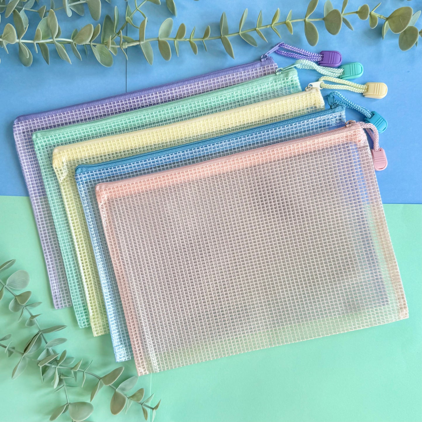 A4 & A5 Zipped Storage Wallets - 5pk