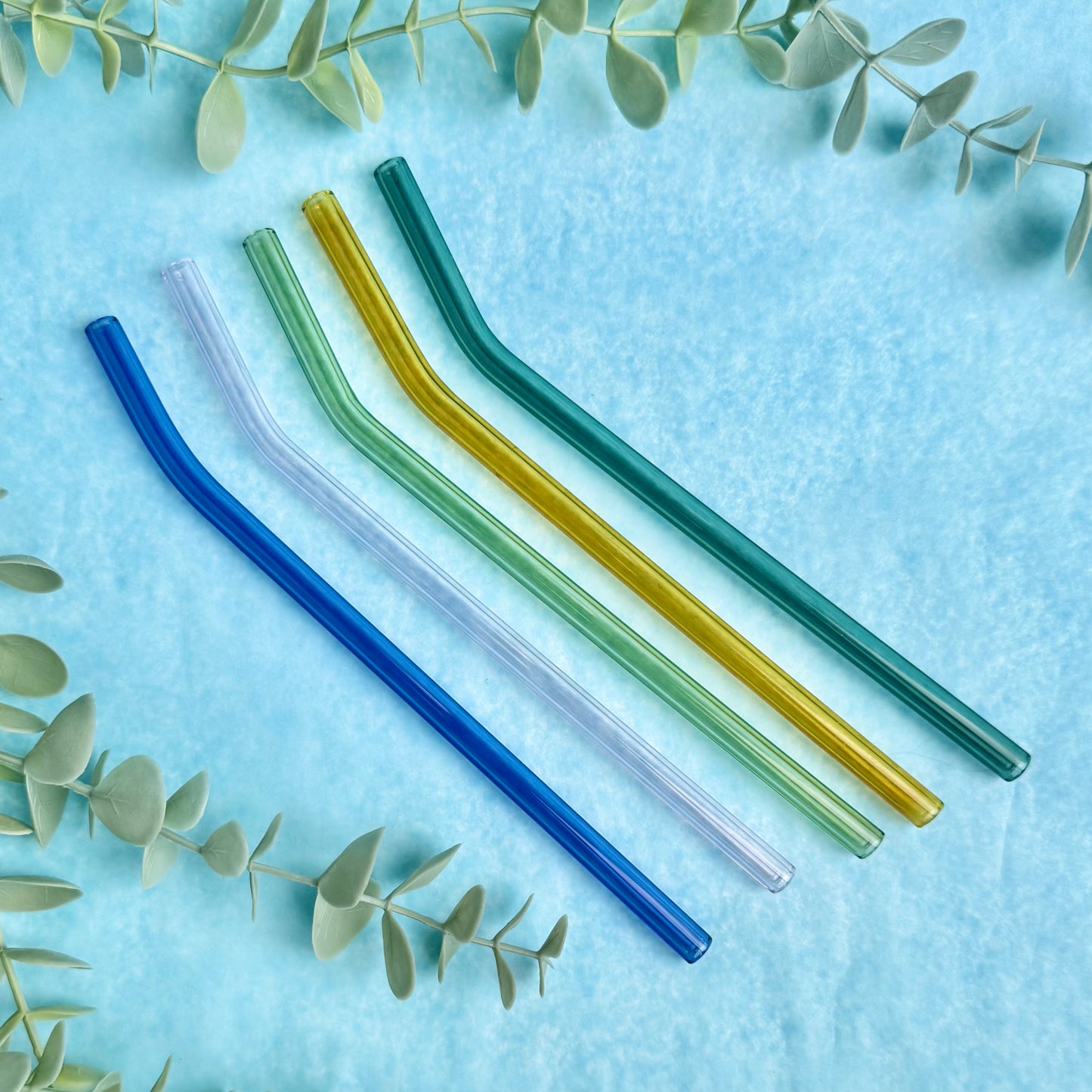 Coloured Glass Straws - Singles