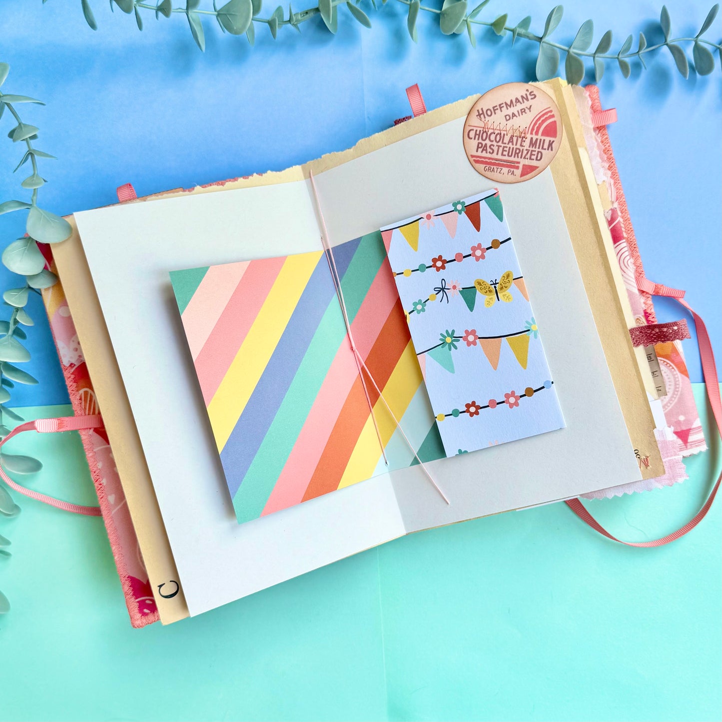 Handmade Soft Cover Journal - Pink Hearts