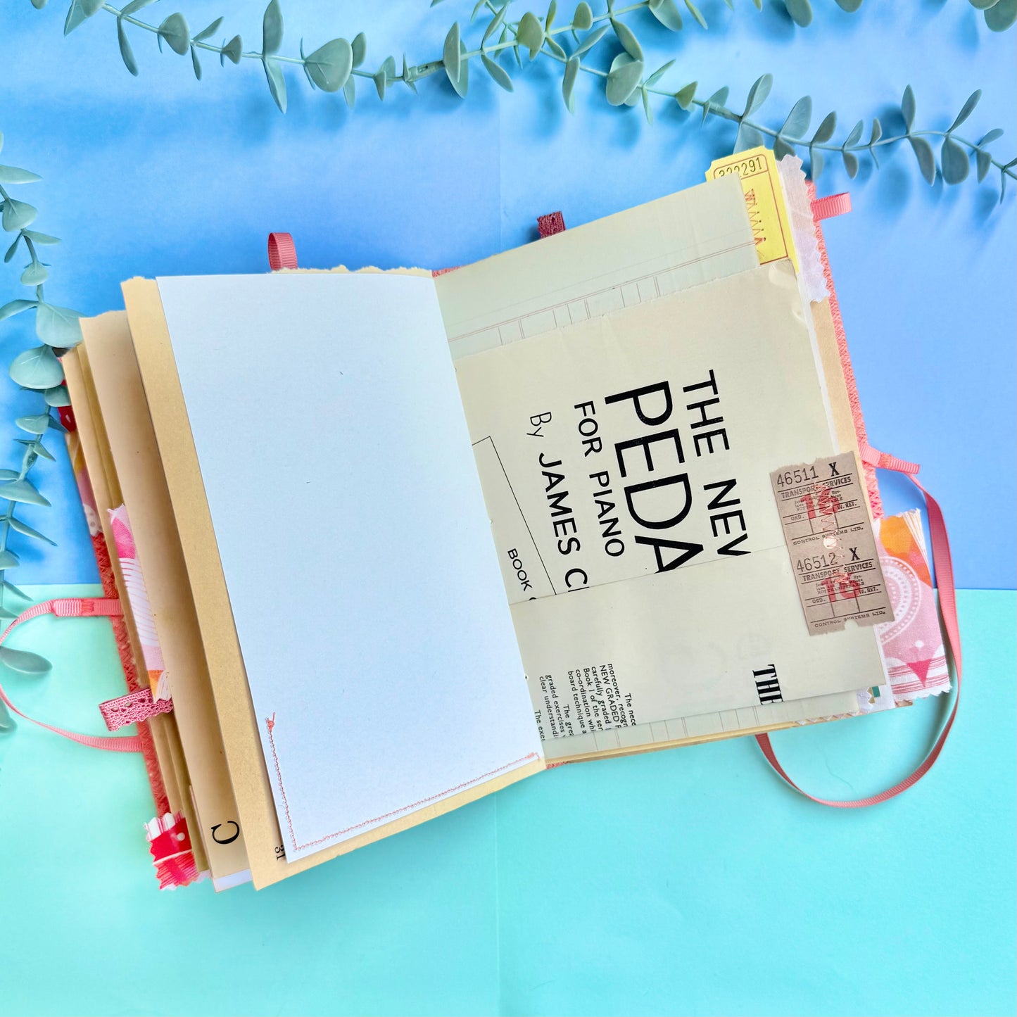 Handmade Soft Cover Journal - Pink Hearts