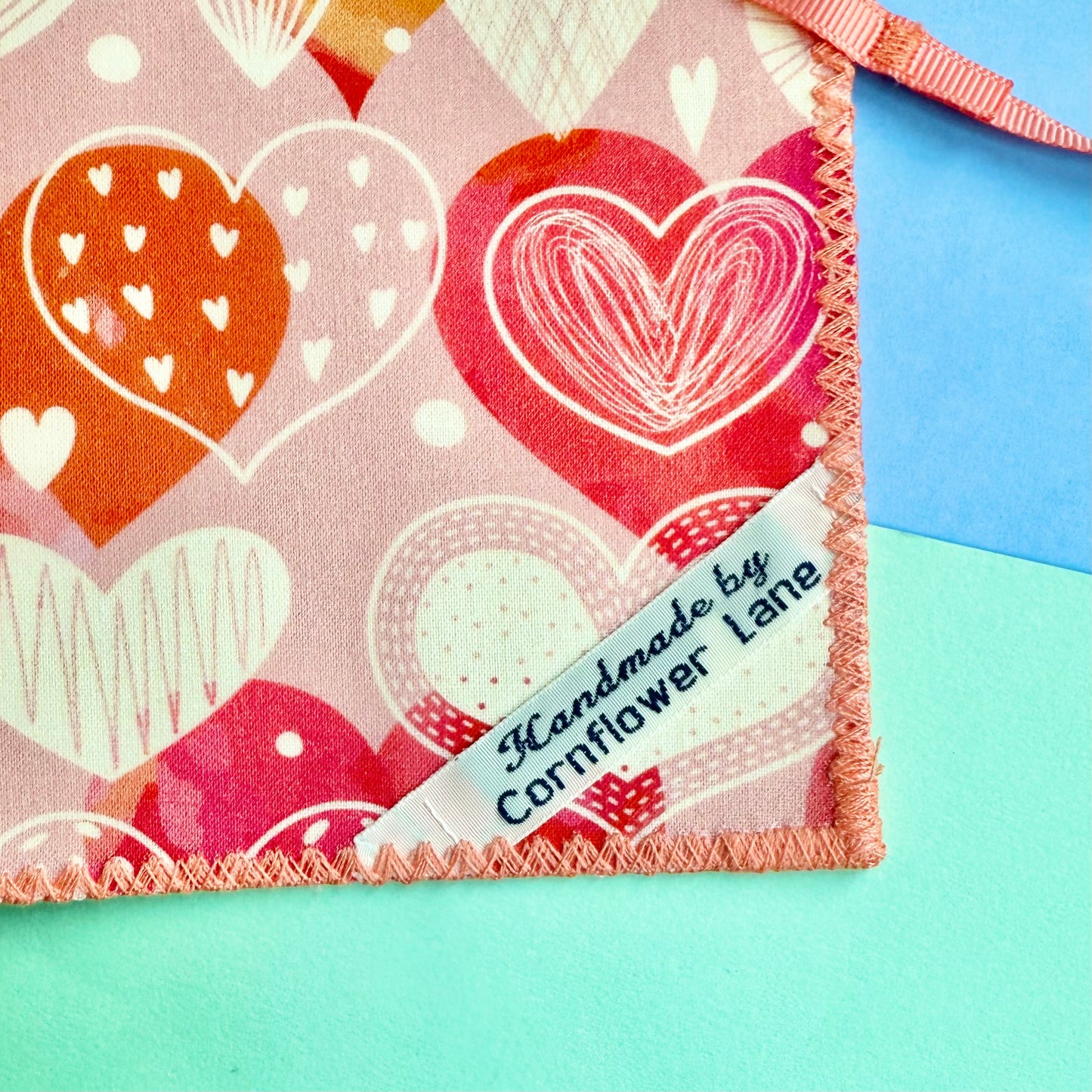 Handmade Soft Cover Journal - Pink Hearts
