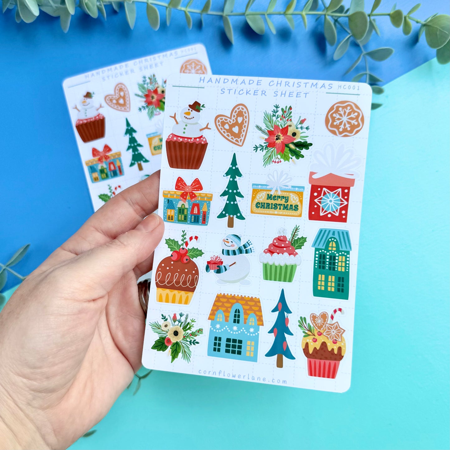 Handmade Christmas Stickers – A6 Festive Sticker Sheet
