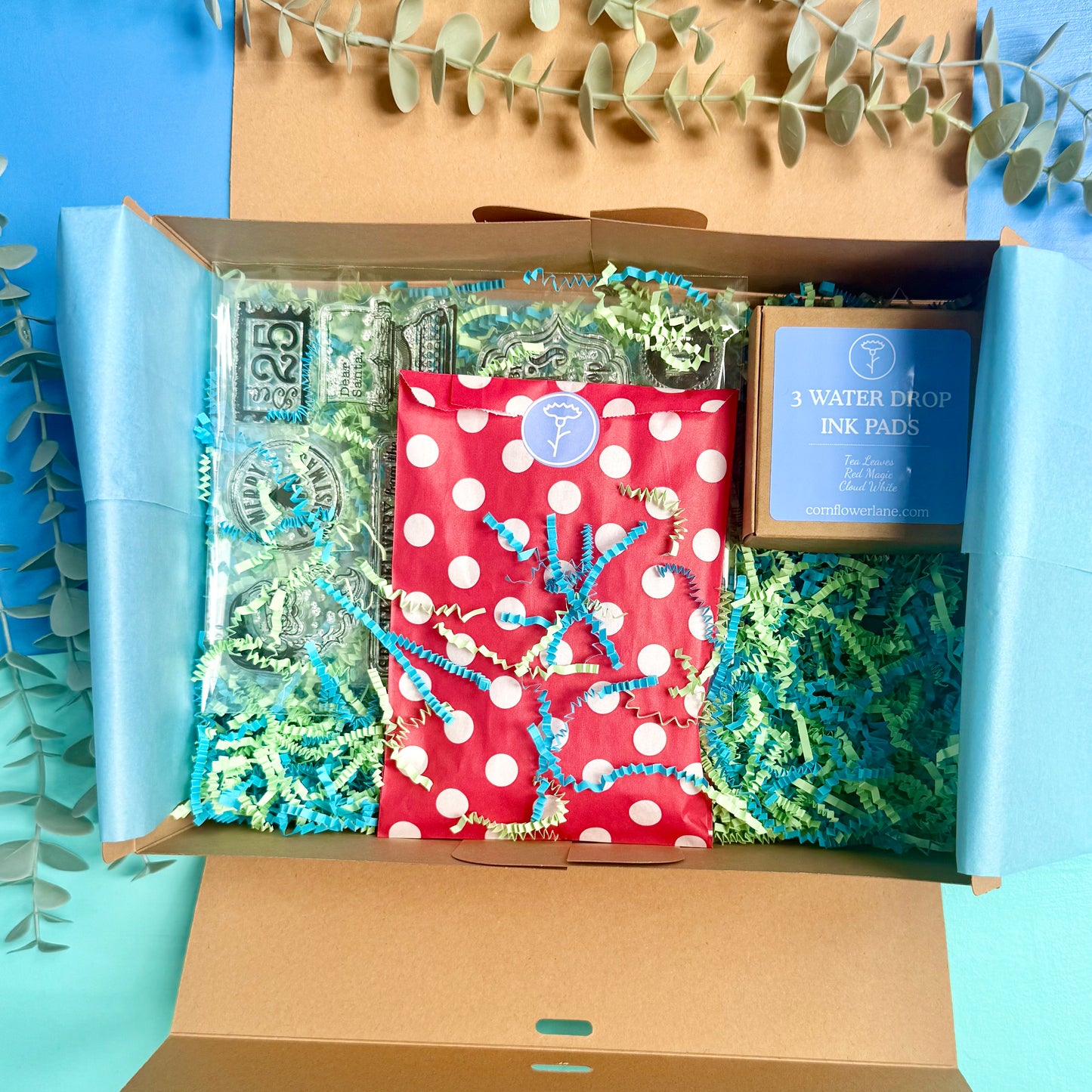Festive Stamping Craft Kit – Silicone Stamp Set, Acrylic Blocks & Ink Pads
