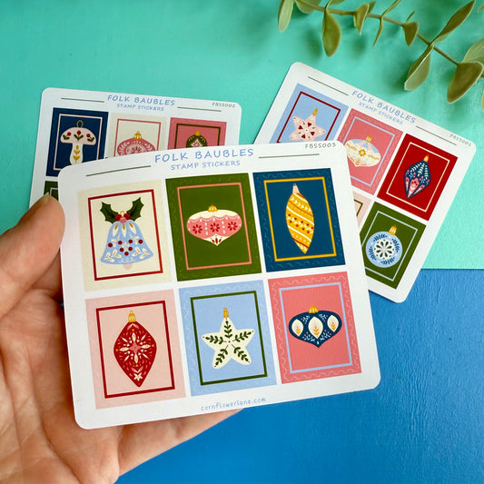 Stamp Stickers – Folk Baubles Collection