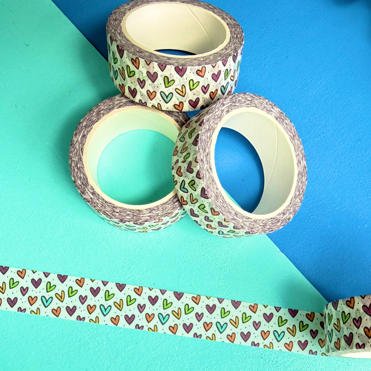 Neon Hearts Washi Tape