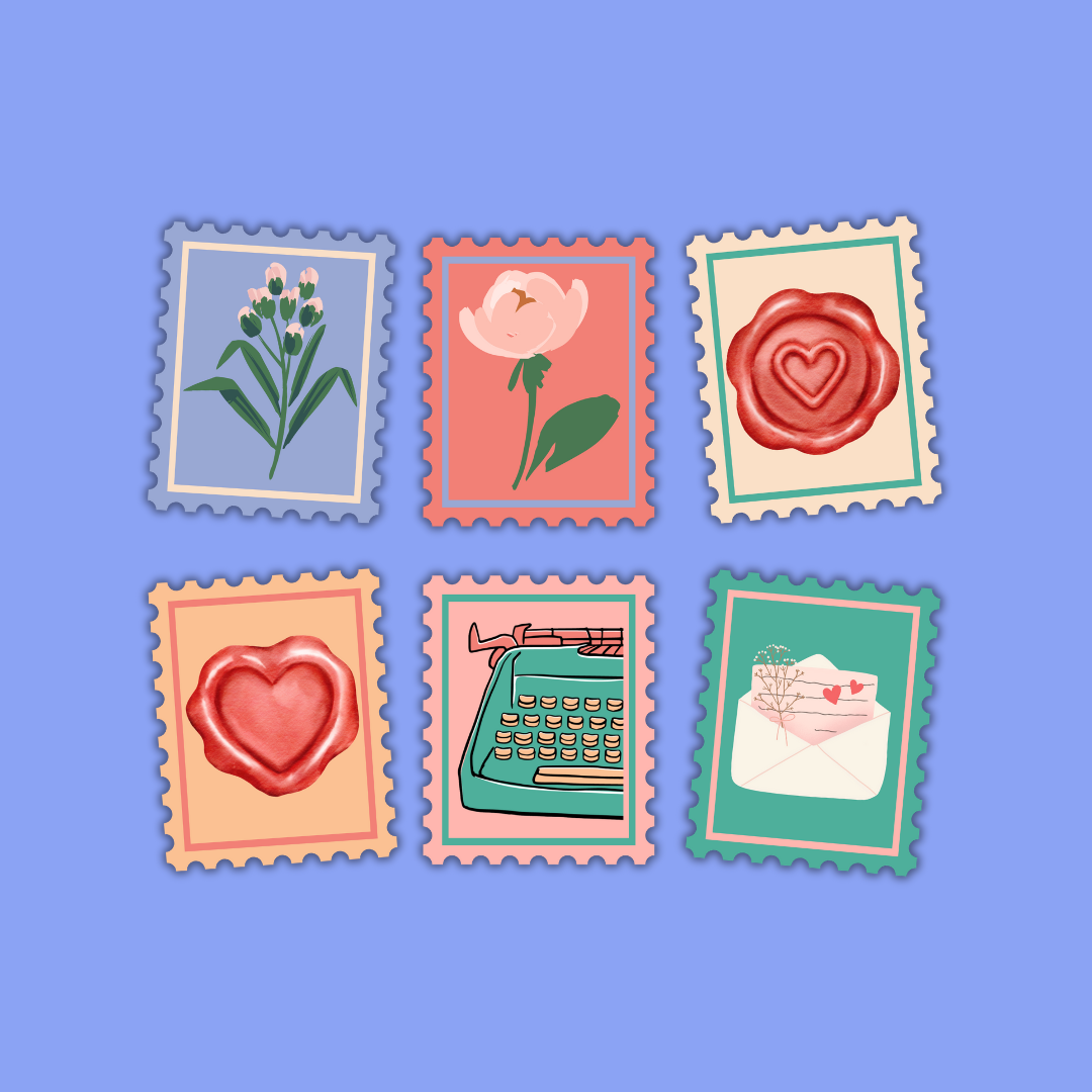 Lovely Things Stamp Sticker Collection – Cottagecore, Folk Art & Nature-Inspired Designs