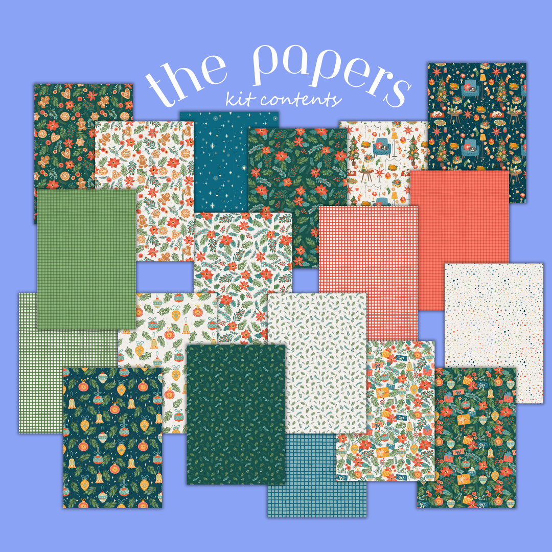 Journaling advent calendar with patterned papers for December Daily