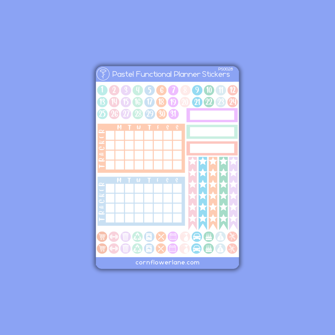Pastel A6 Planner Stickers