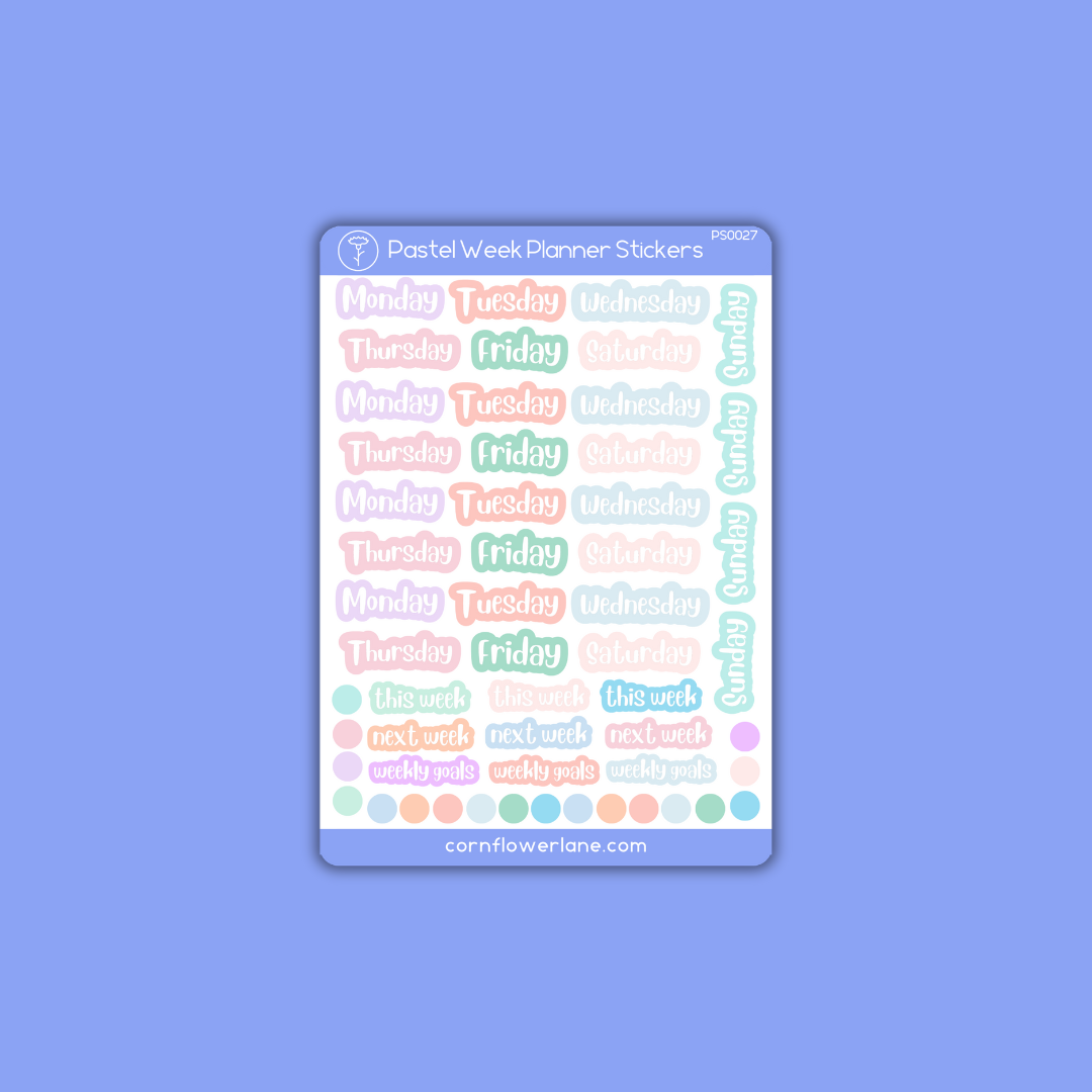 Pastel A6 Planner Stickers