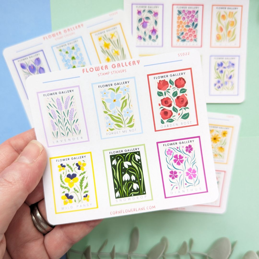 Flower Gallery Stamp Stickers