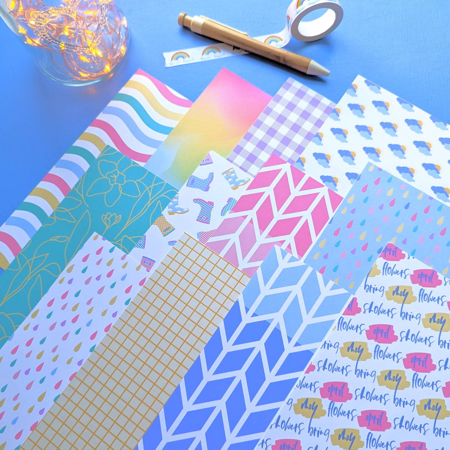 April Showers Patterned Paper Pack