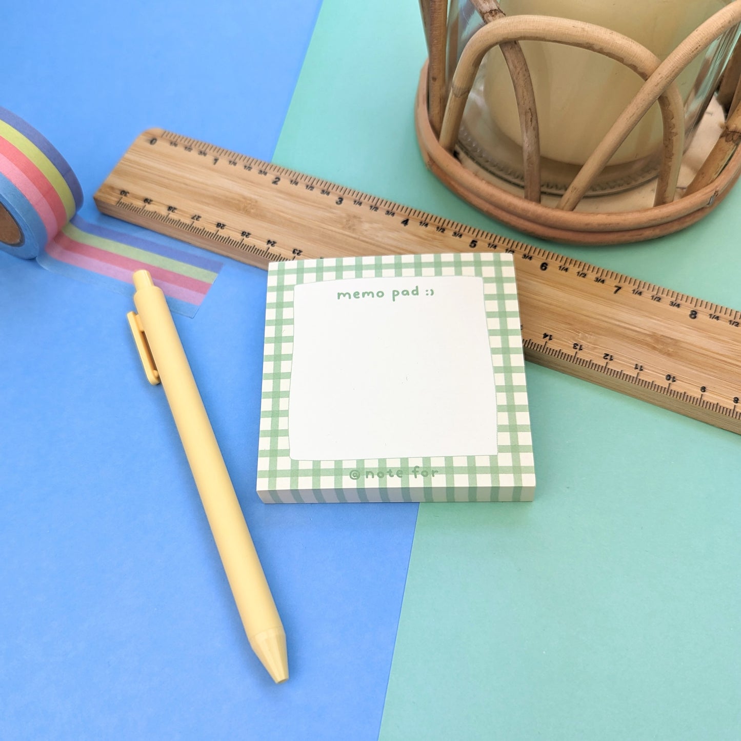 Square Memo pad - Green Check