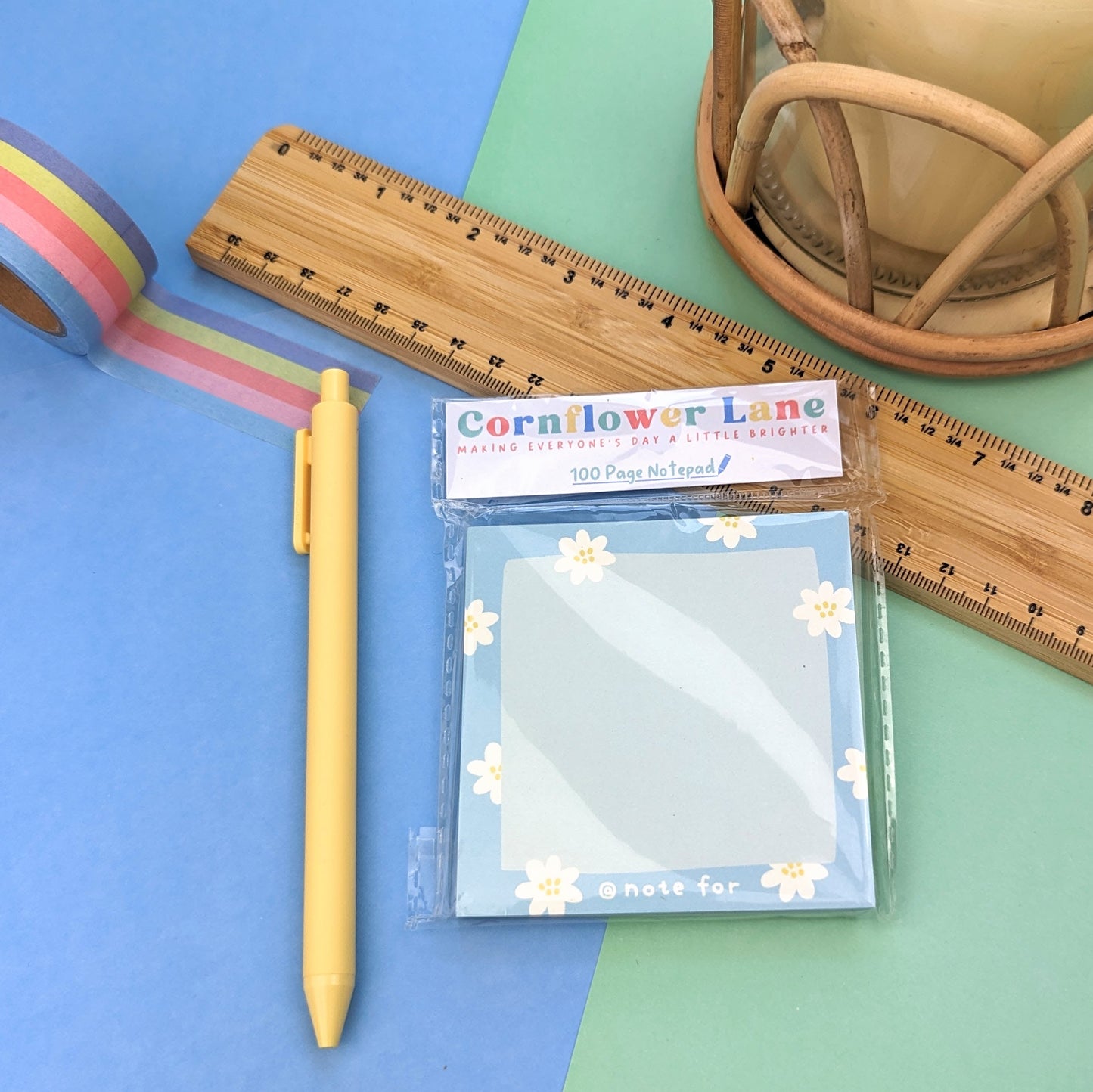 Square Memo pad - Blue Daisies