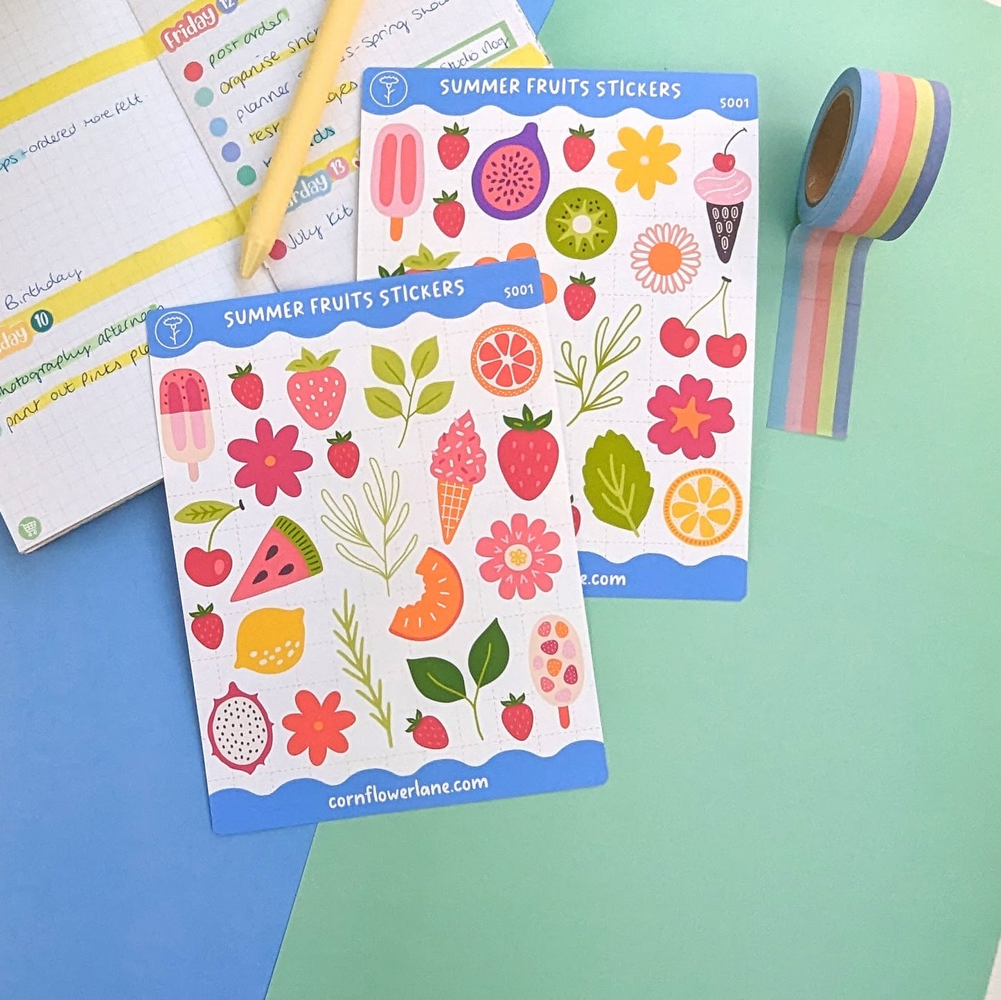 Summer Fruits Sticker Set