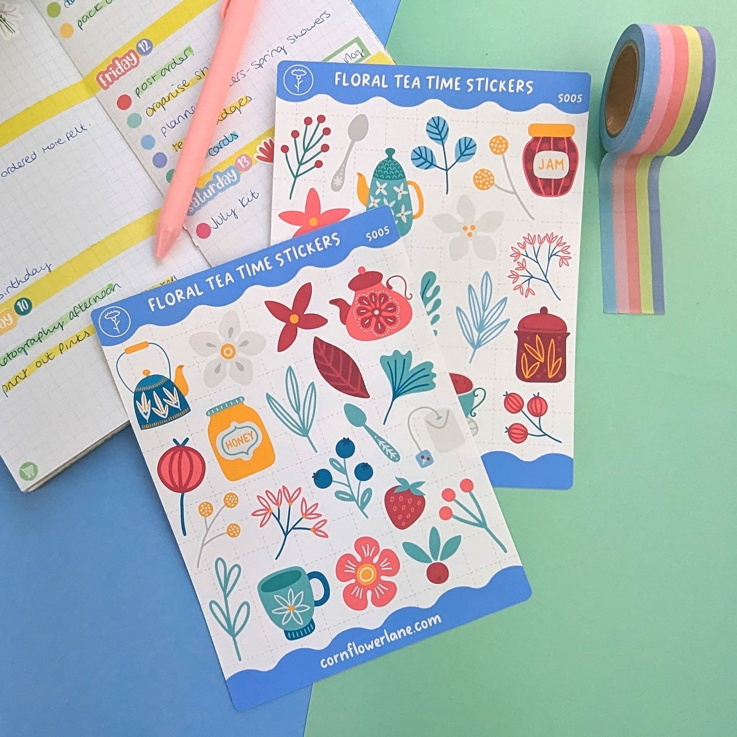 Floral Tea Time Sticker Set