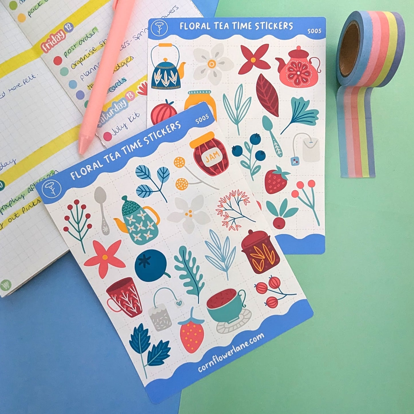 Floral Tea Time Sticker Set