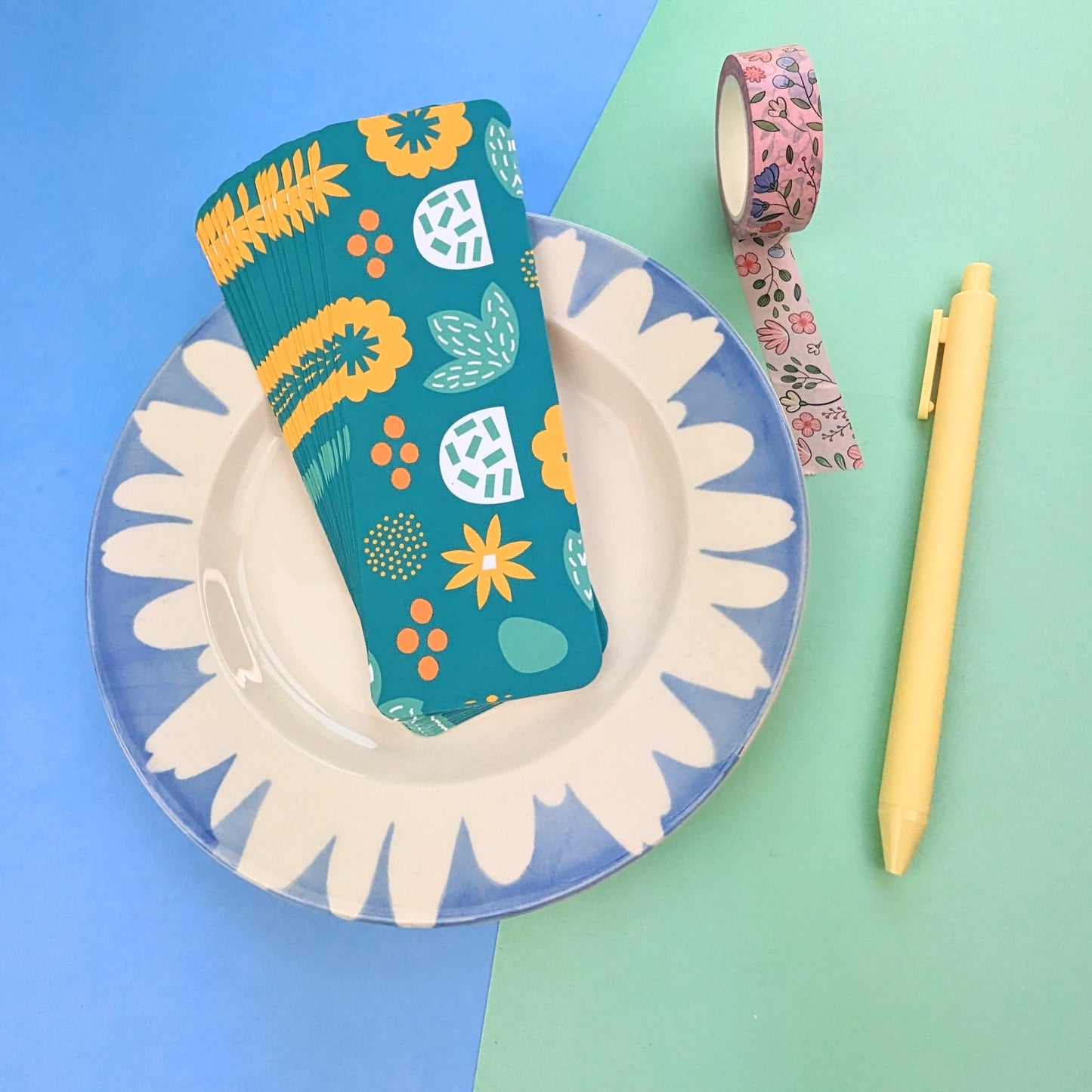 Floral Cutouts Bookmark - Teal