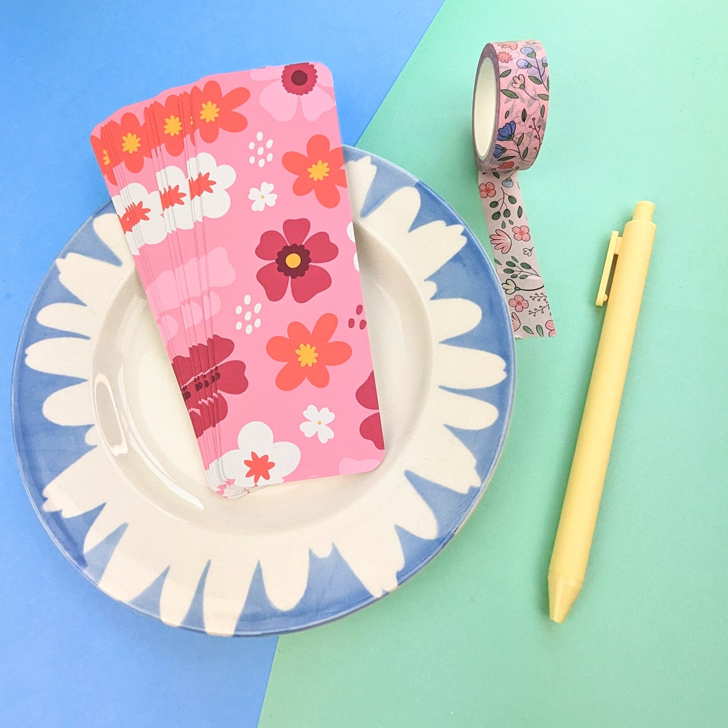 Floral Garden Bookmark - Pinks