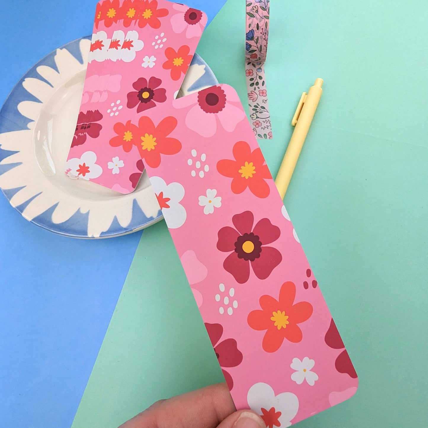Floral Garden Bookmark - Pinks
