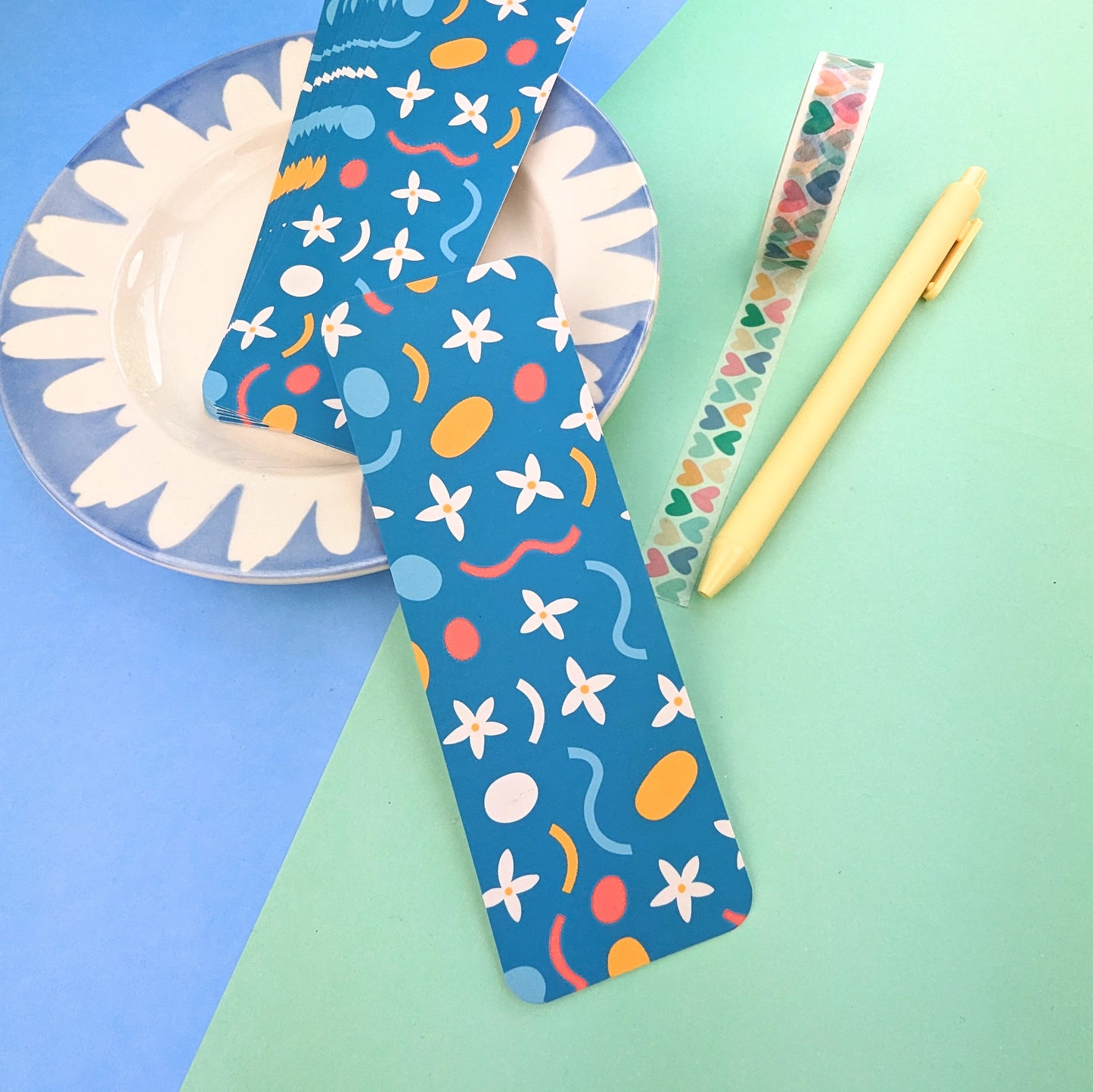 Floral Tea Time Bookmark - Simple Flower