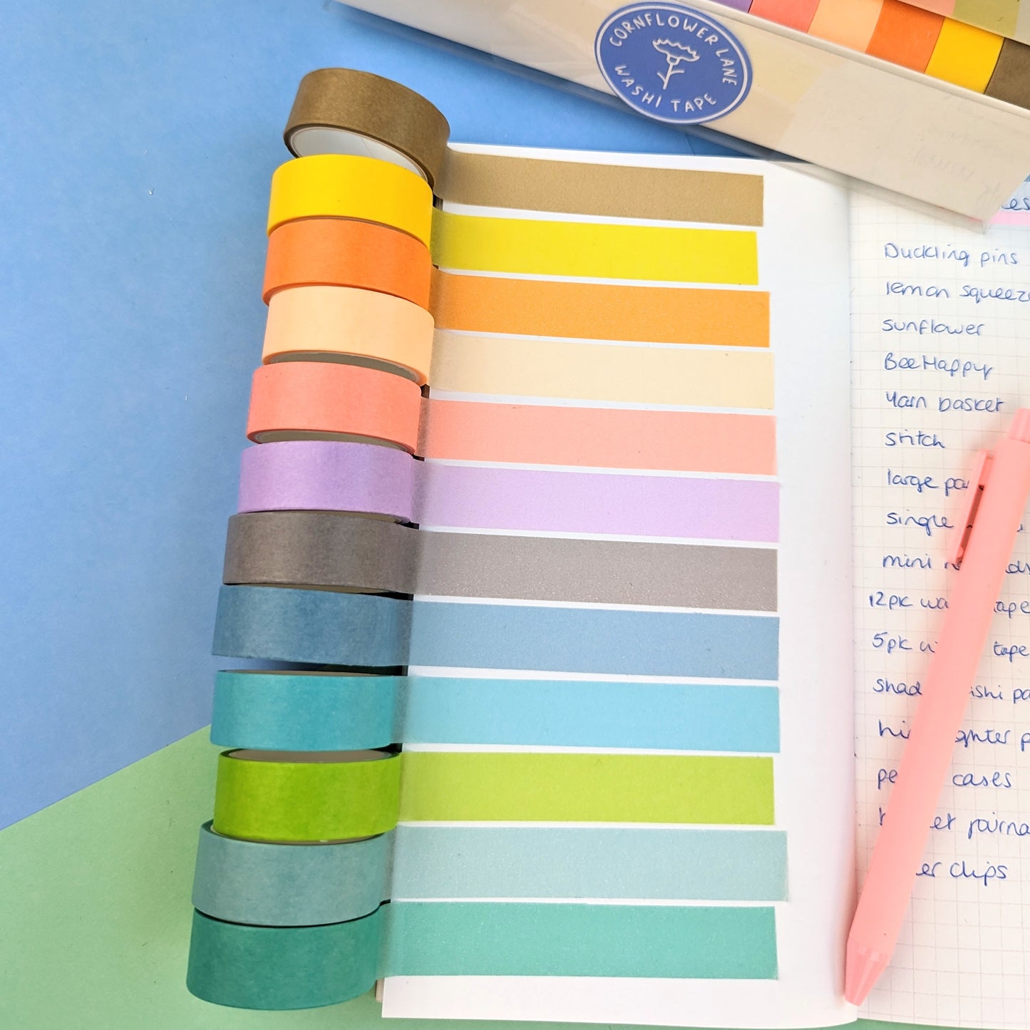 Rainbow Washi Tape - 12 Roll Set