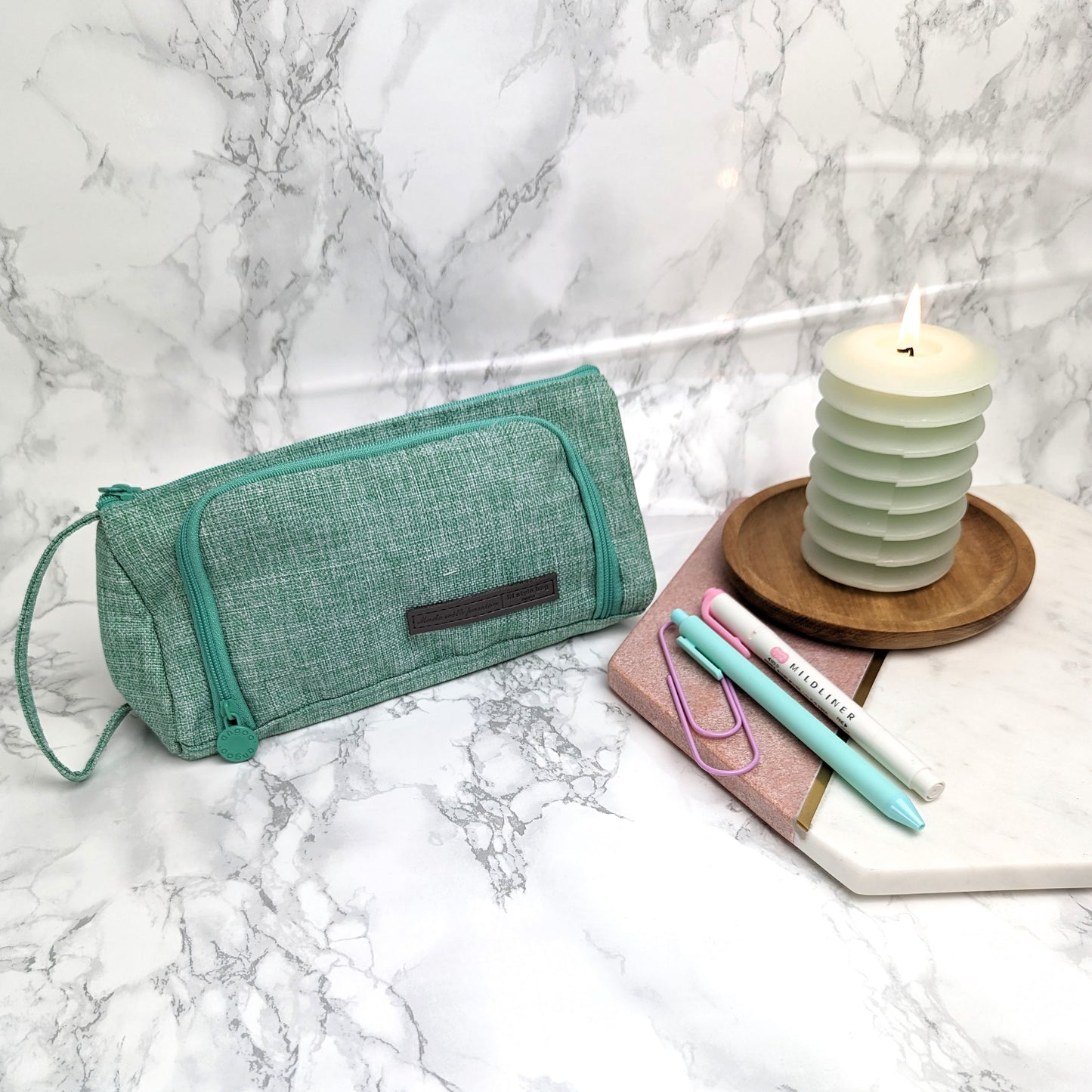 Green Canvas Pencil Case