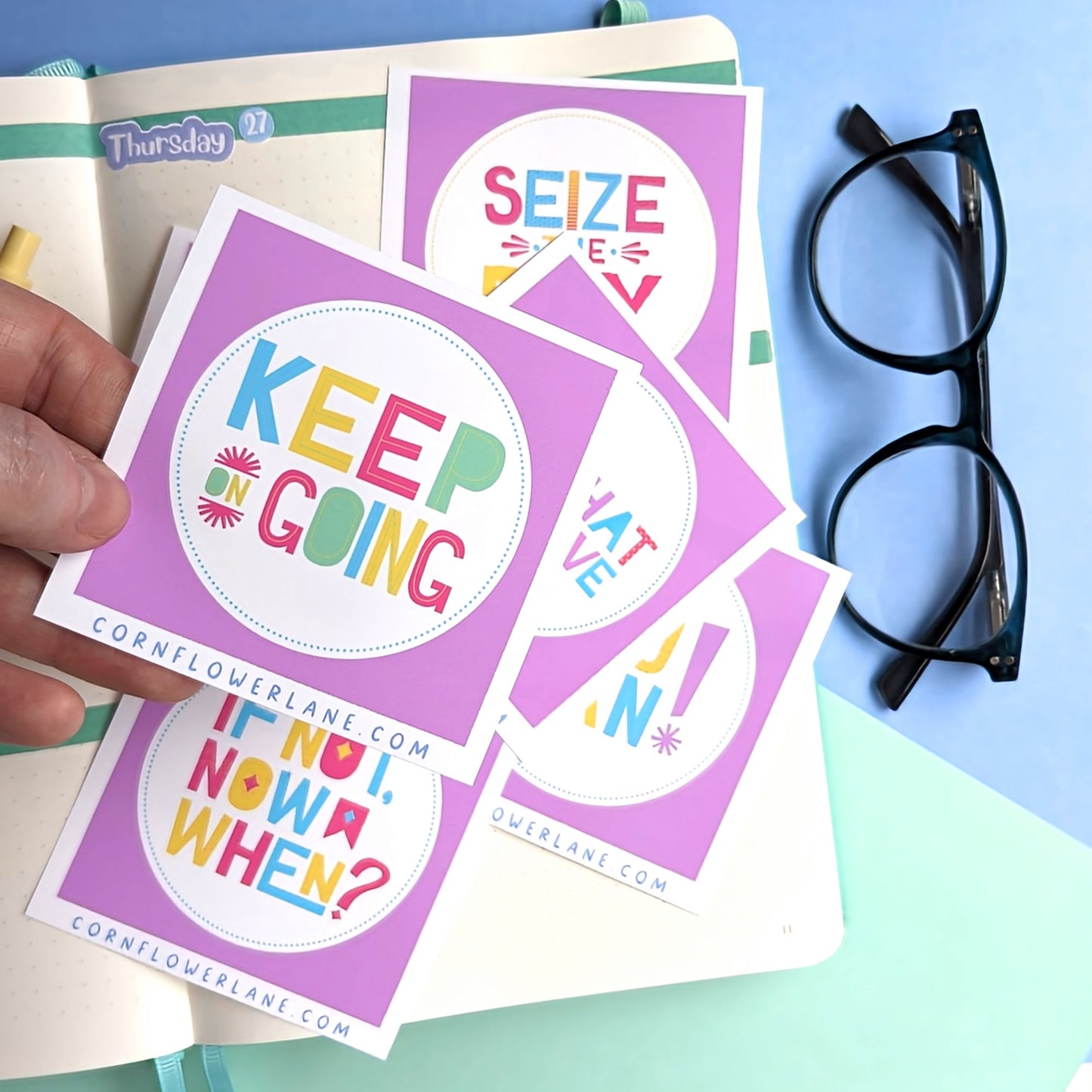Bright Inspirational Stickers - Purple
