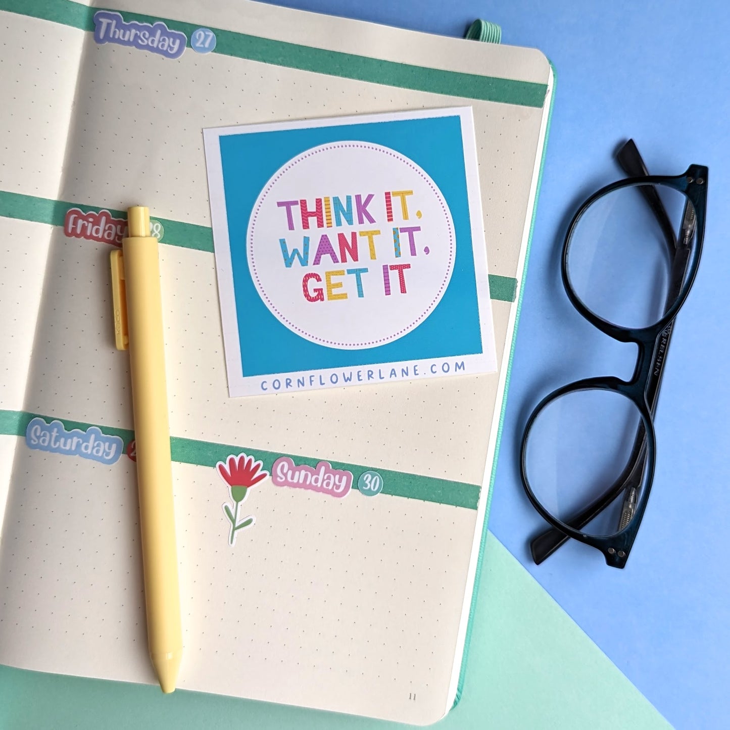 Bright Inspirational Stickers - Turquoise