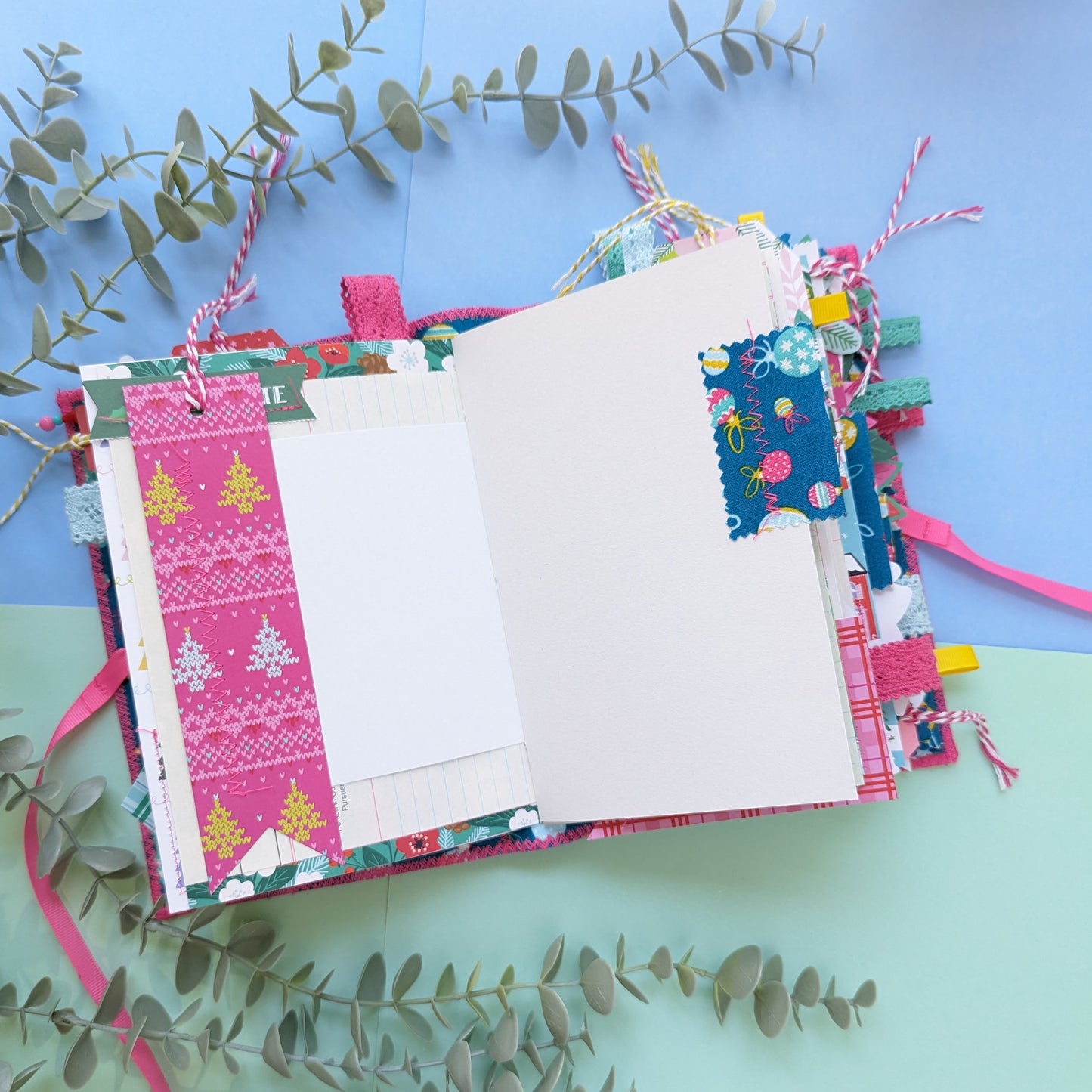 Handmade Christmas Baubles Soft Cover Journal - Pink