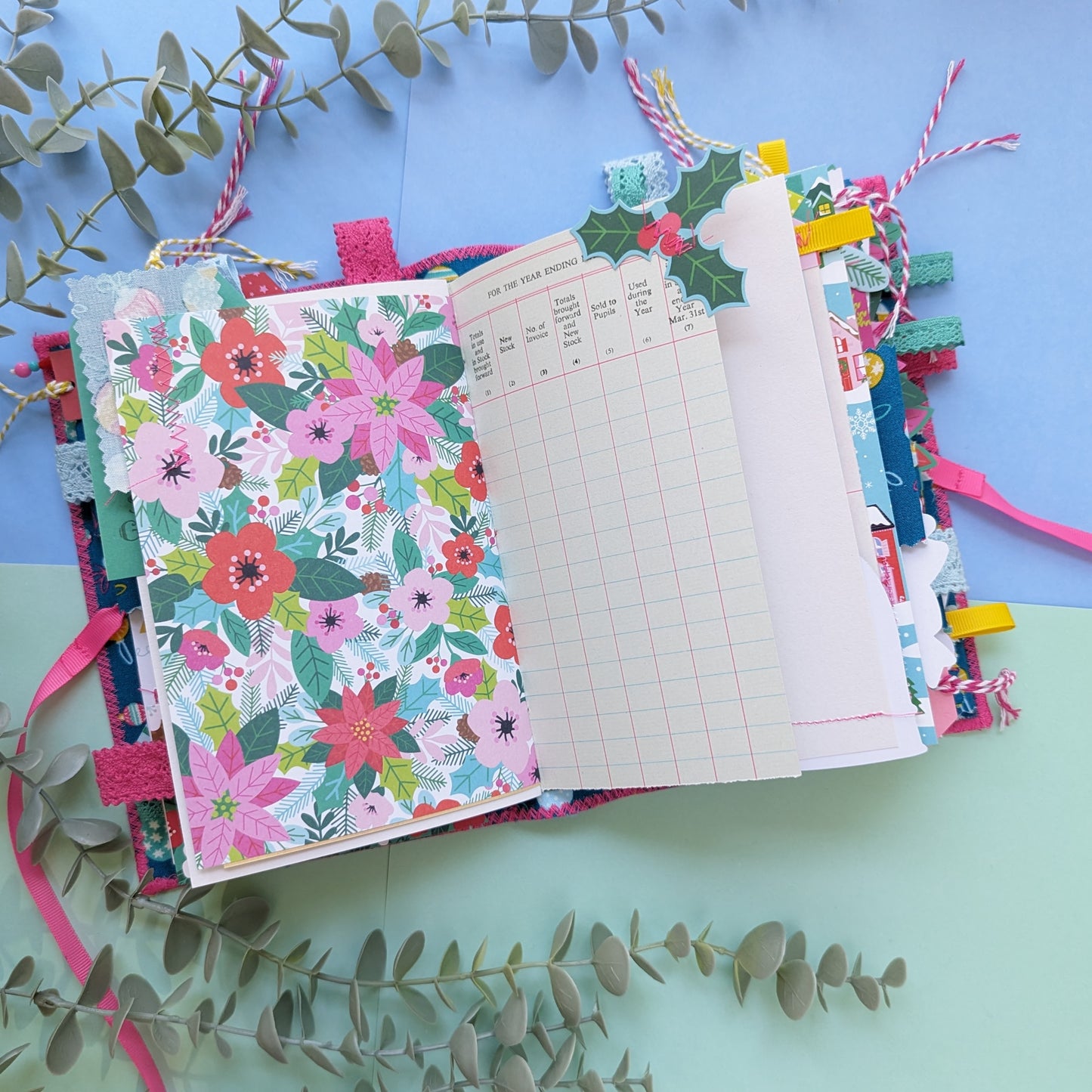 Handmade Christmas Baubles Soft Cover Journal - Pink