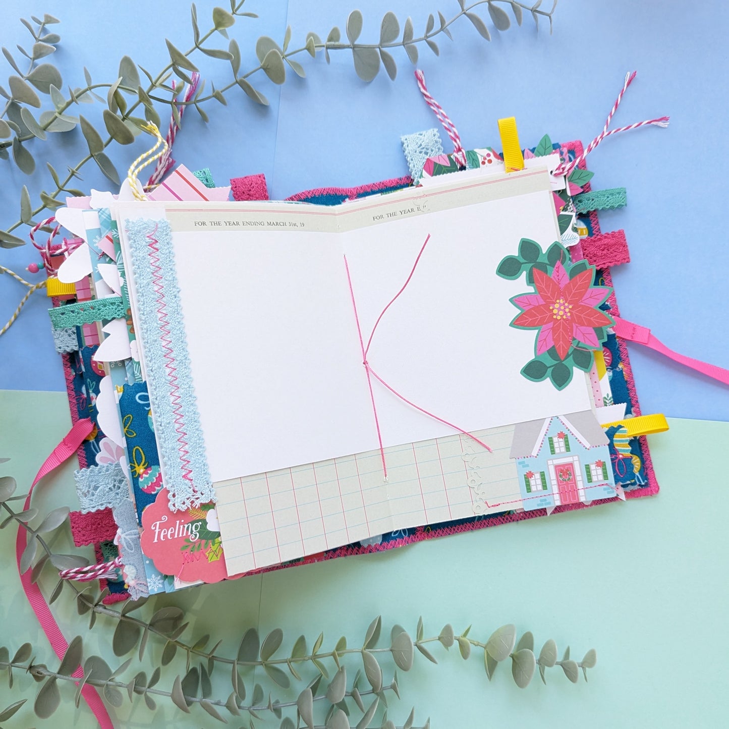 Handmade Christmas Baubles Soft Cover Journal - Pink